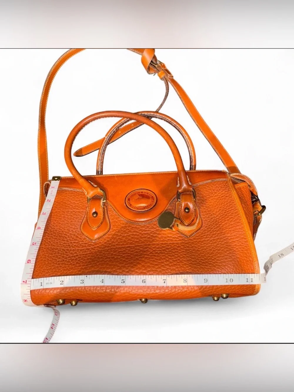 Vintage Dooney & Bourke Orange Leather Satchel Crossbody 🦆